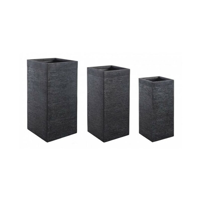 Lot de 3 grands vases graffiti noirs