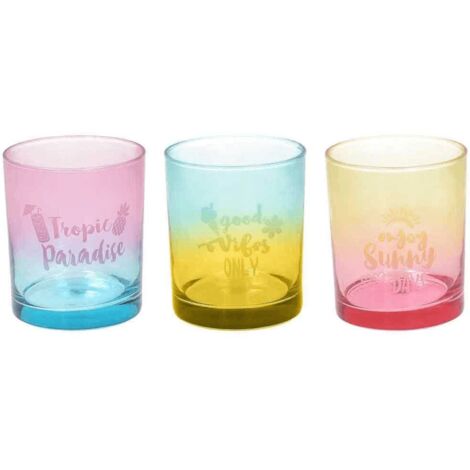 Set de 3 Verres 280 Cc Multicolor Glass Sunset Line