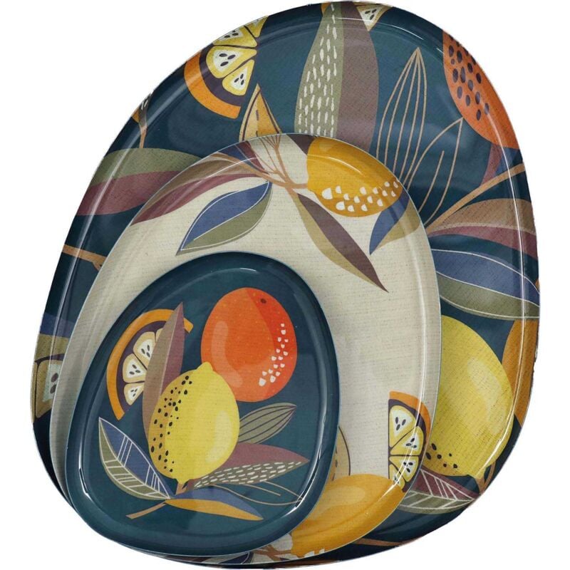 SIL - Set de 3 vide-poches en métal Citrus ovale