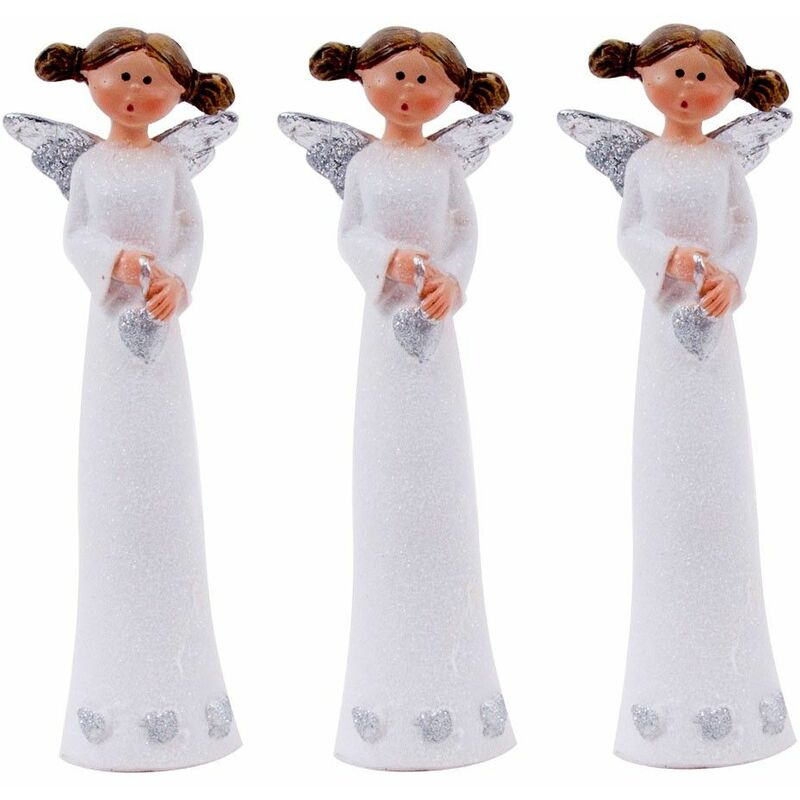 

Set de 3 Winter Angel Advents Stand Figurines Christmas Window Bank Brillo Decoración Mesa Estatuas