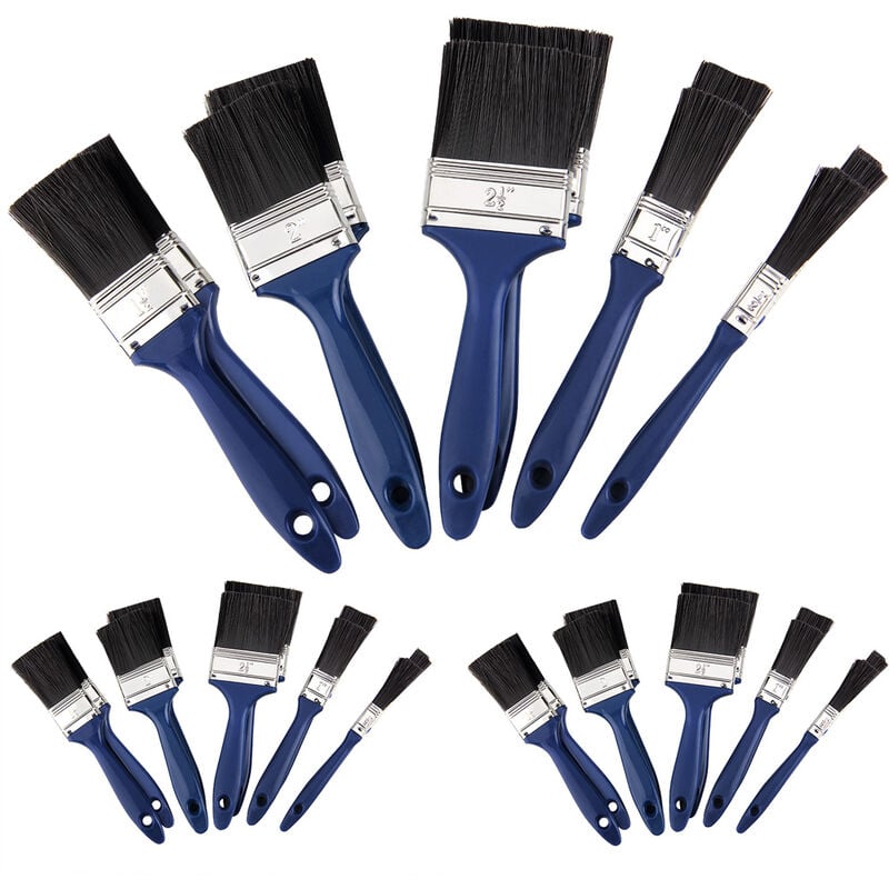 Deuba - Set de 30 pinceaux bleu professionnels 5 tailles différentes peinture maison travaux divers intérieur extérieur zones vastes ou difficile