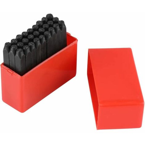 Set de 3mm Poinçons à Frapper de Lettres et chiffres Tampon en Acier au Carbone pour, Cuir, Bois, Bijoux.(Alphabet)