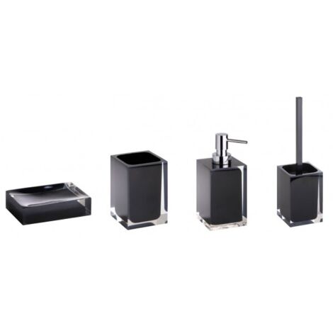 Set de 4 accessoires de salle de bain à poser VISTA en résine-Noir-Noir--http://maisondelatendance.com/img/co/11.jpg-