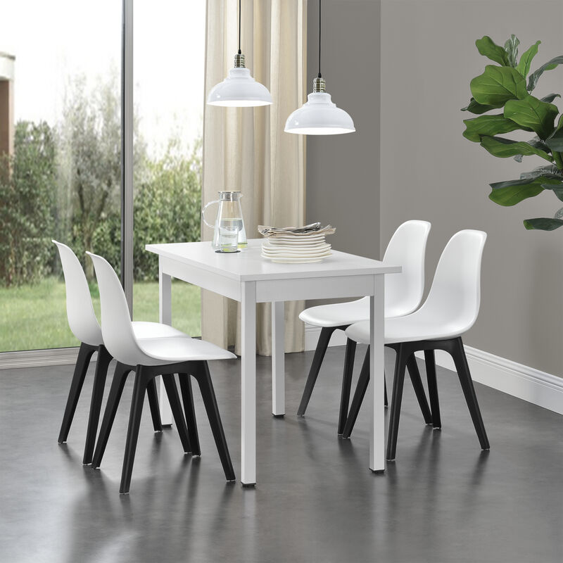 ensemble de 4 chaises de salle à manger avec un design moderne et élégant disponible dans différentes couleurs taille : blanc noir