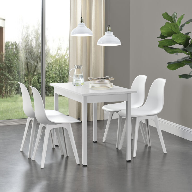 ensemble de 4 chaises de salle à manger avec un design moderne et élégant disponible dans différentes couleurs taille : blanc