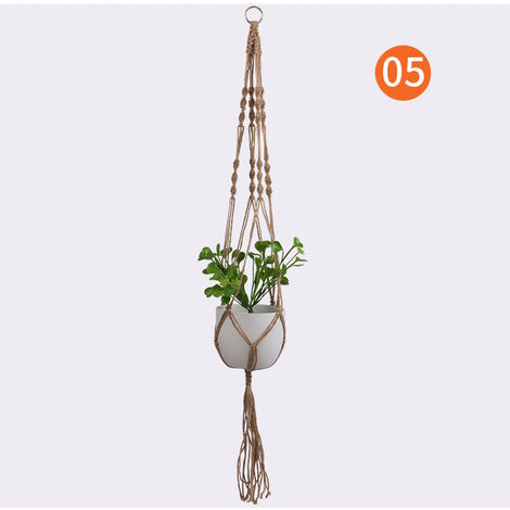 Set de 4 cordes suspendues botanique porte pot suspension plante cintre intérieur extérieur jardin décoration 80cm, 105cm