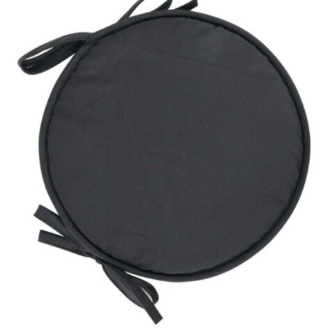Set de 4 coussins d'assise ronds, coussins de chaise ronds, coussins de chaise gris foncé pour table à manger, jardin, bureau à domicile, cuisine