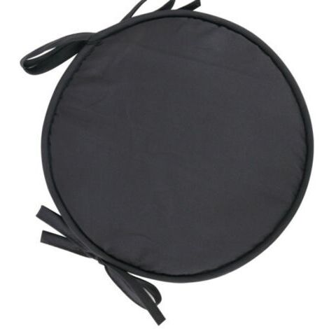 Set de 4 coussins d'assise ronds, coussins de chaise ronds, coussins de chaise gris foncé pour table à manger, jardin, bureau à domicile, cuisine