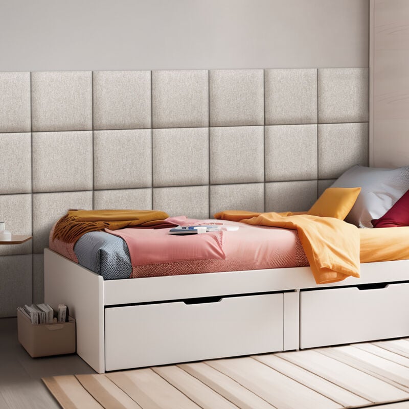 [neu.haus] - Set de 4 coussins muraux Carpino en tissu 30 x 30 cm gris