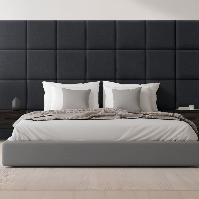 [neu.haus] - Set de 4 coussins muraux Carpino en tissu 30 x 30 cm noir