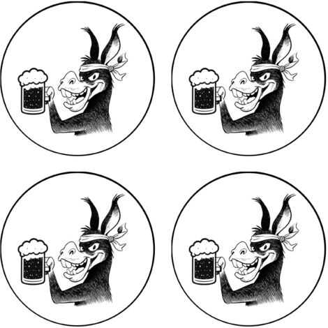 Set de 4 dessous de verres Âne Corse