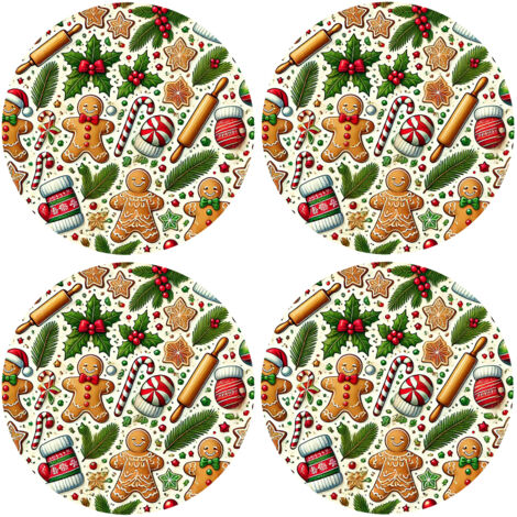 Set de 4 dessous de verres biscuits au pain d'épices Cbkreati
