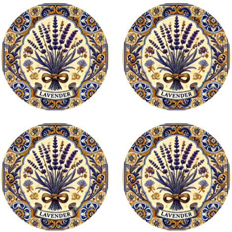Set de 4 dessous de verres lavande de provence