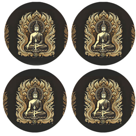 Set de 4 dessous de verres méditation de bouddha Cbkreation