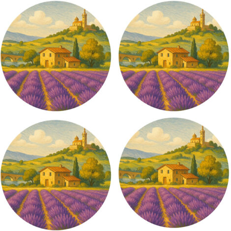 Set de 4 dessous de verres paysage de Provence