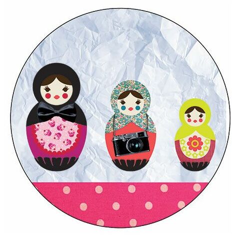 Set de 4 dessous de verres ronds Poupées russes by Cbkreation