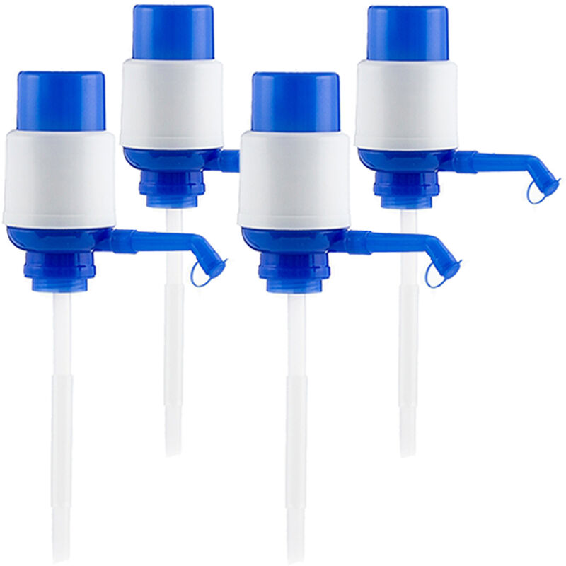 Set de 4 dispensadores manuales de agua embotellada, compatibles con garrafas de 5, 8 y 10 litros. - Blanco