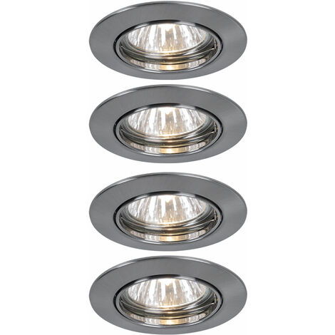 Set de 4 lampes encastrées Spots Fer Alu Eclairage rotatif Paulmann 994.47