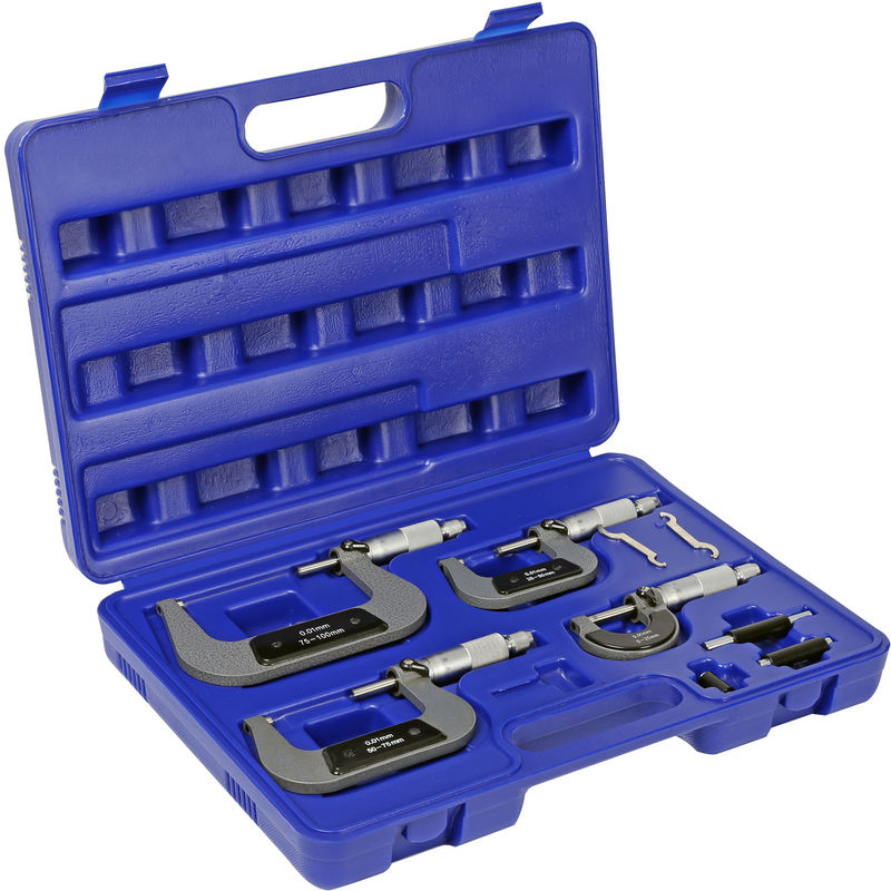 

Set de 4 micrómetros 0-100mm Calibrador Micrómetro de exteriores Tornillo Palmer Medición Precisión