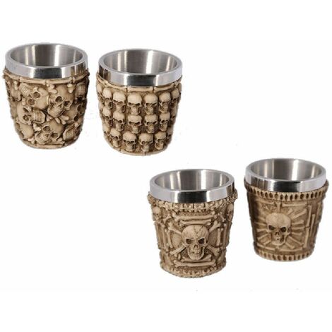 Set de 4 mini verres Crânes