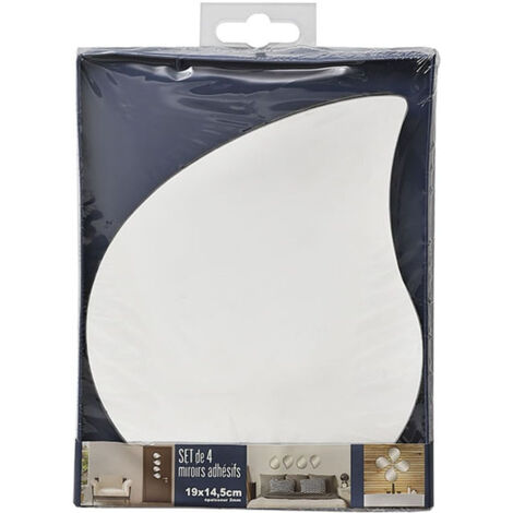 Set de 4 Miroirs adhésifs Goutte d'eau en Verre 19 x 14.5 cm - TENDANCE