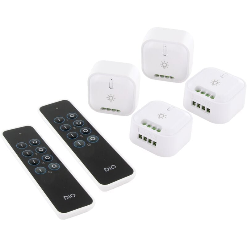 Dio Connected Home - Kit de 4 modules éclairage et 2 télécommandes - dio - 54859 - DiO 1.0