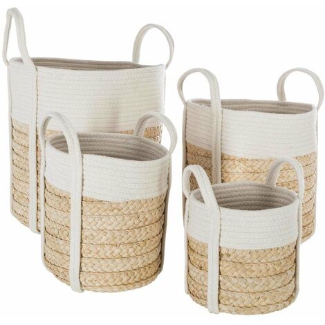 Set de 4 Paniers de rangement en Coton - Atmosphera