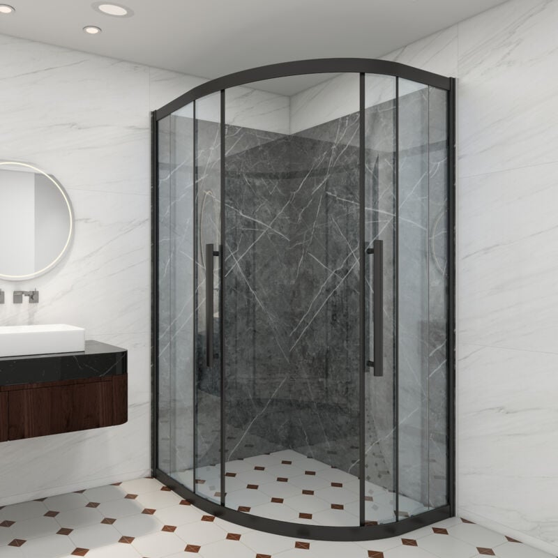 [neu.haus] - Set de 4 panneaux muraux décoratifs Bladel 120 x 60 cm marbre noir