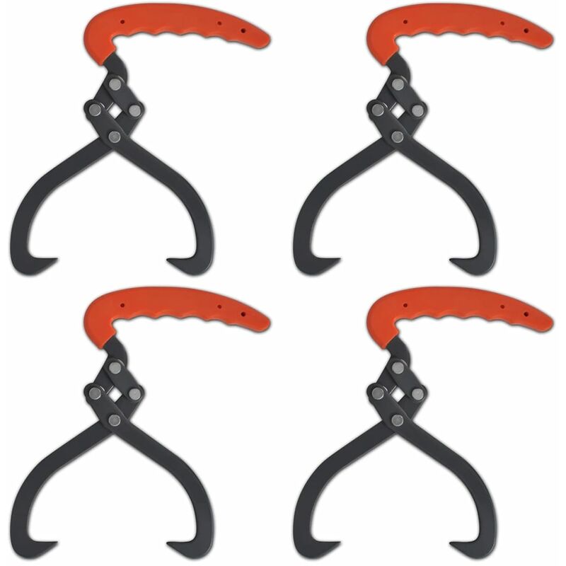 

Vidaxl - Set de 4 pinzas para troncos con mango PVC - Negro
