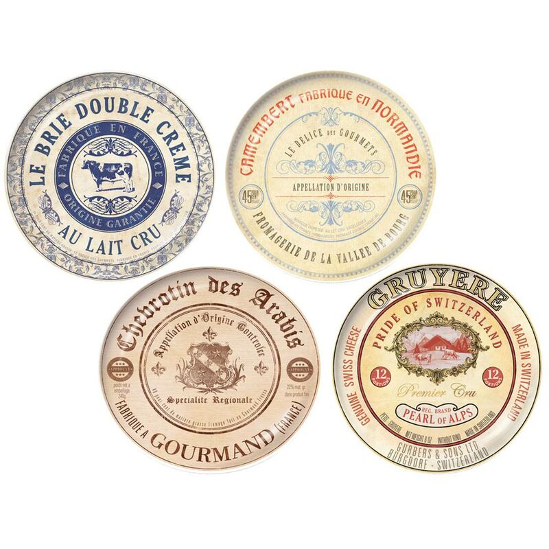 

Set de 4 platos para queso decorados