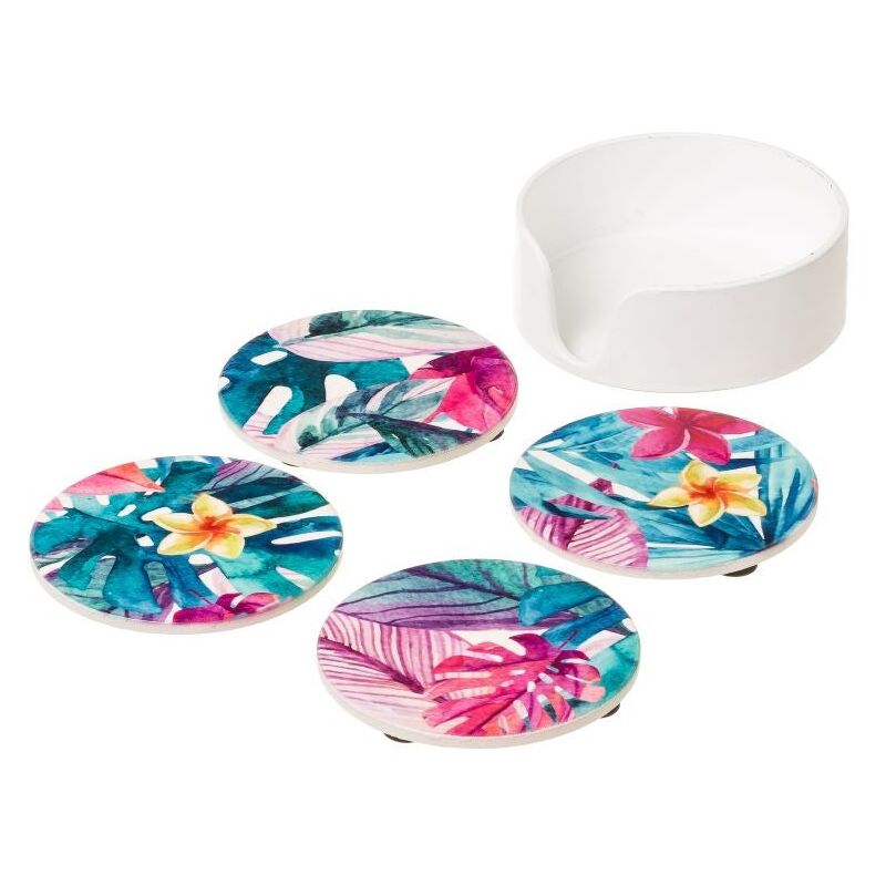 

Set de 4 posavasos azul de cerámica de 11x11 cm