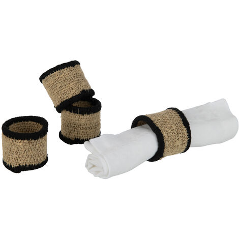 Set de 4 ronds de serviette en herbes marines