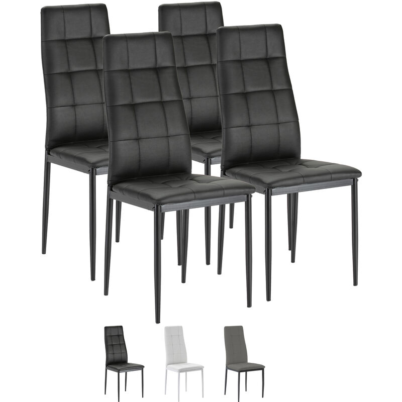 

Set de 4 sillas Comedor GAEL tapizadas Negro. certificada por la SGS. 42 cm (Ancho) x 51 cm (Profundo) x 97 cm (Alto)