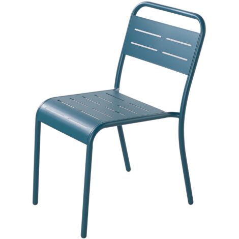 Set de 4 sillas de acero azul BERGAME