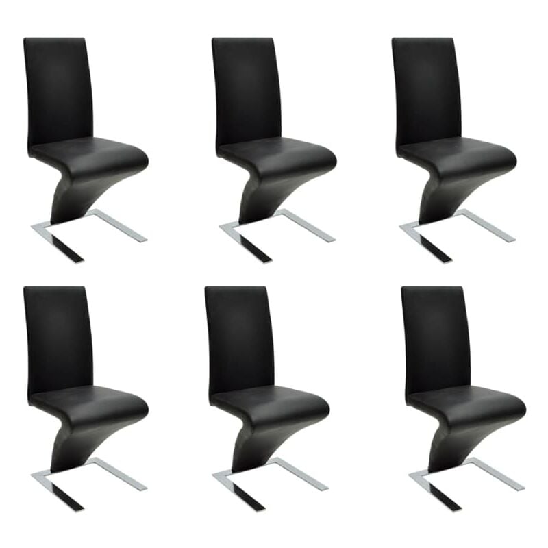 

Sillas de Comedor Cuero Sintético 6 Unidades Negro - Negro - Vidaxl