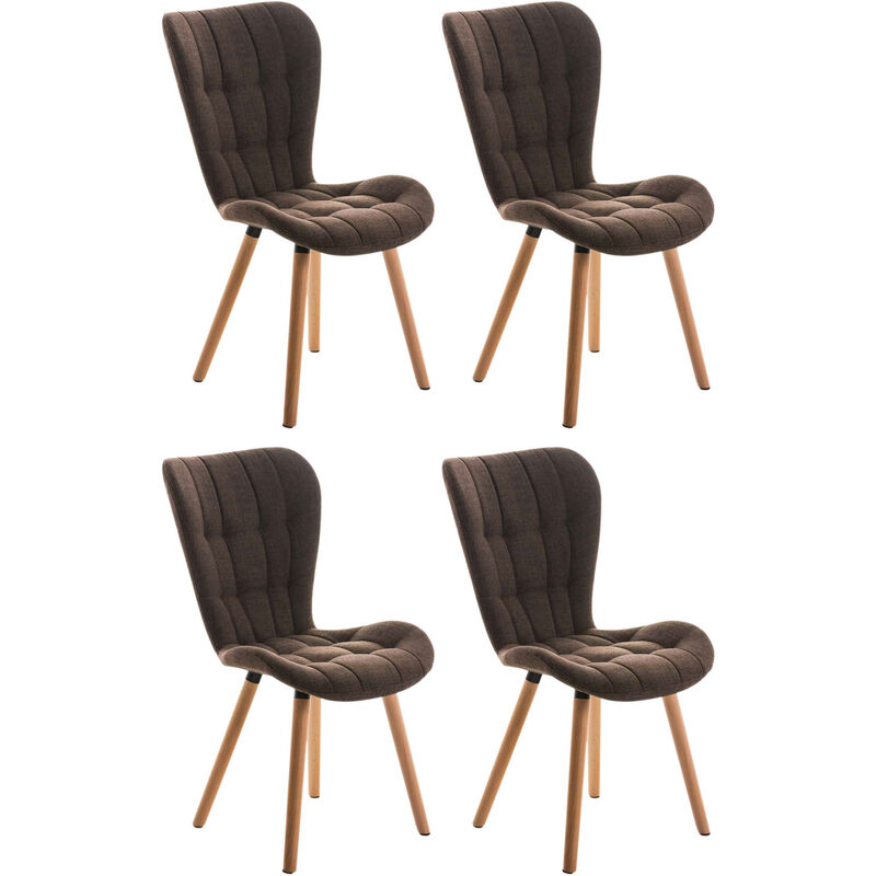 

Set de 4 sillas de comedor Elda tapizadas en tela Marrón