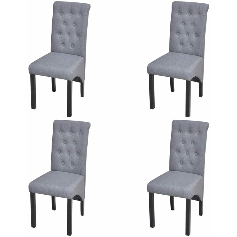 Vidaxl - Sillas de comedor 4 unidades tela gris claro Gris