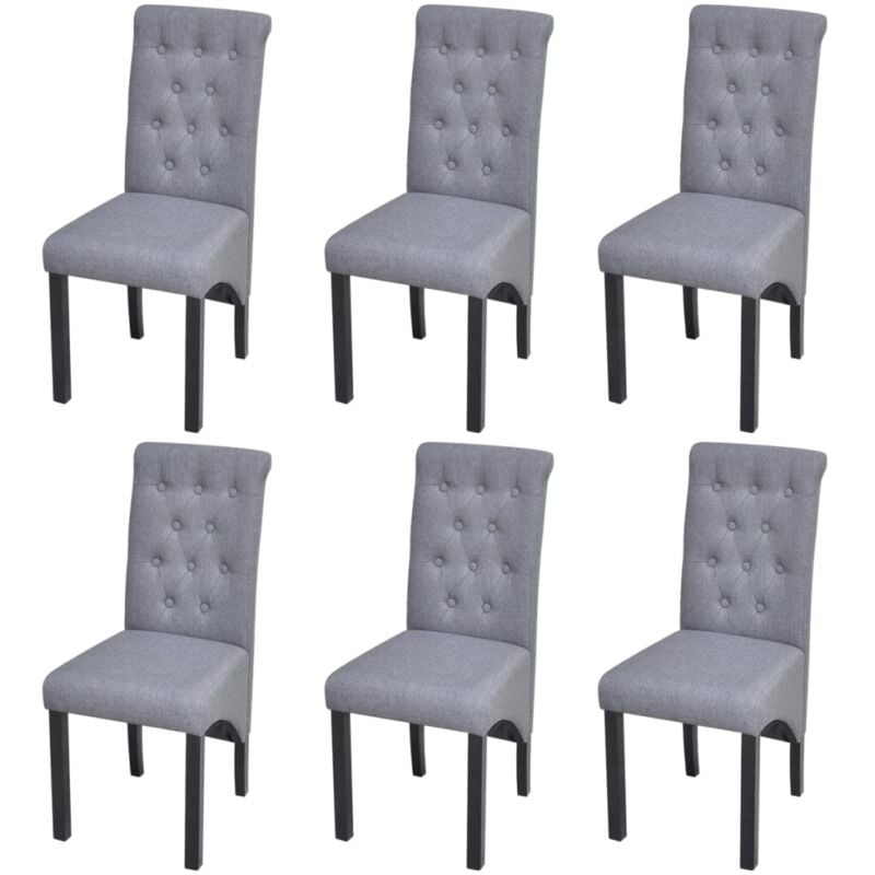 

vidaXL Sillas de Comedor de Tela Gris Claro 6 Unidades - Gris
