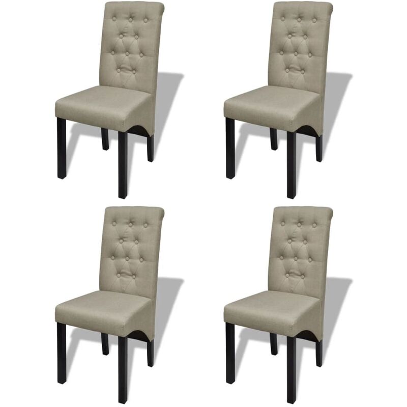 

Sillas de Comedor de Tela Beige 4 Unidades - Beige - Vidaxl