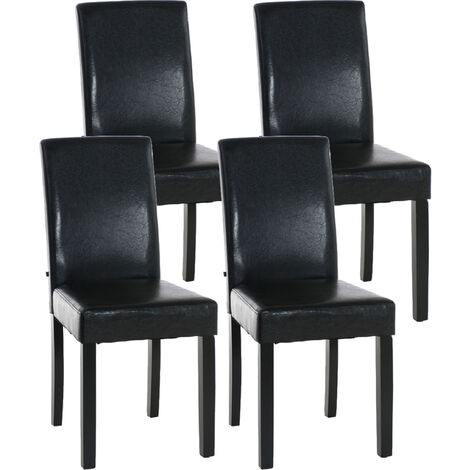 Set de 4 sillas de comedor Ina en polipiel Marrón Negro