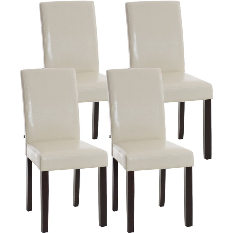 

CLP - Set De 4 Sillas De Comedor Ina ~ Base Marrón Oscuro Crema