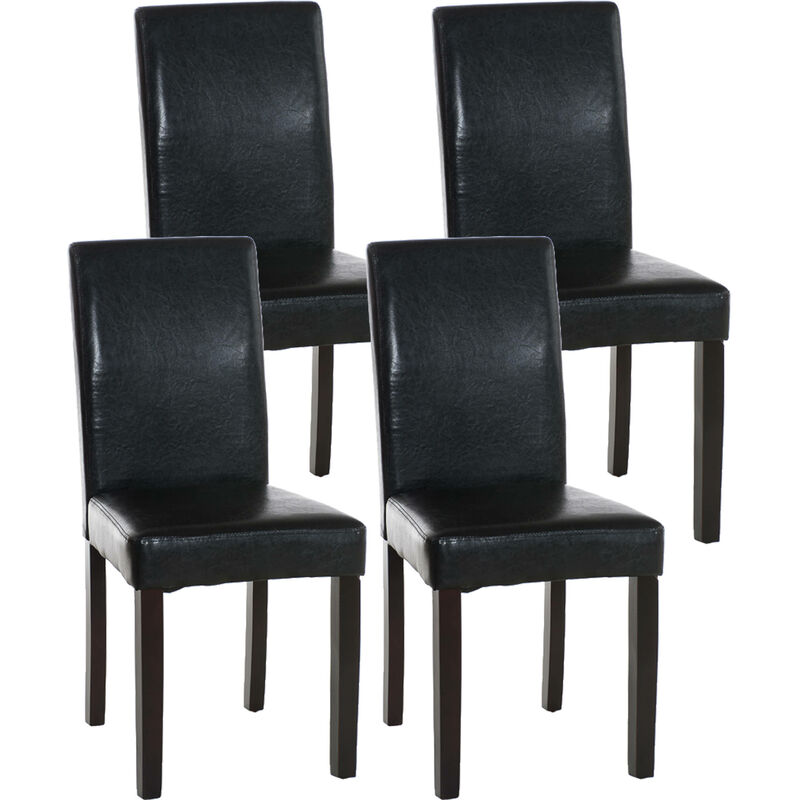 

Set De 4 Sillas De Comedor Ina ~ Base Marrón Oscuro Negro