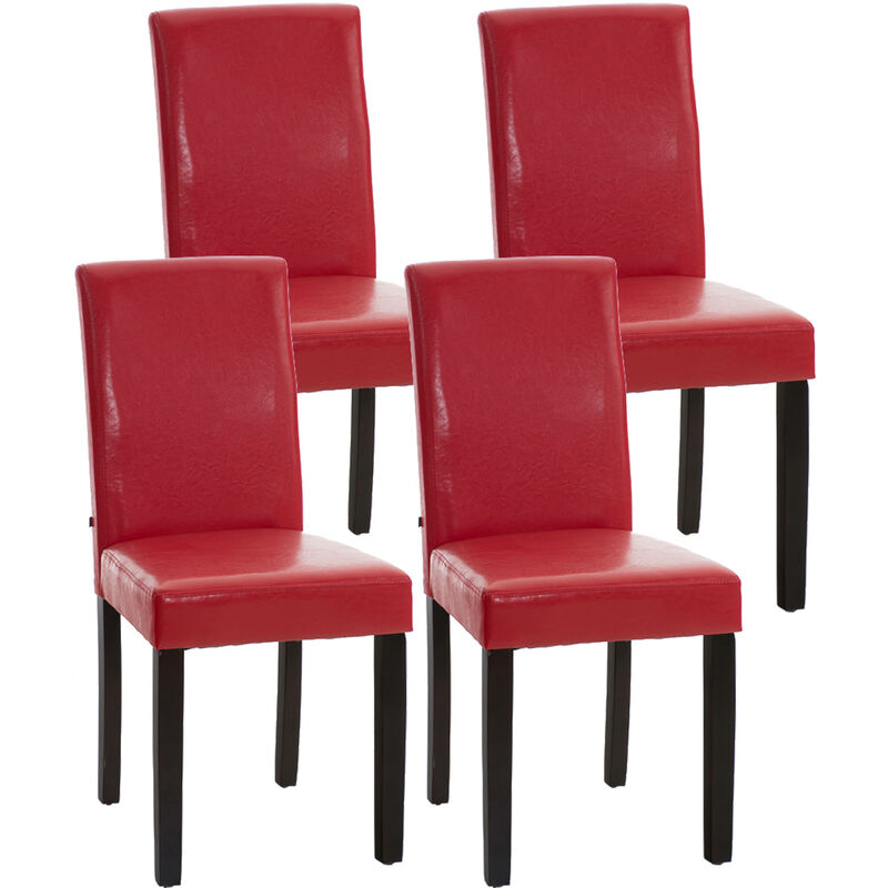 

CLP - Set De 4 Sillas De Comedor Ina ~ Base Marrón Oscuro Rojo