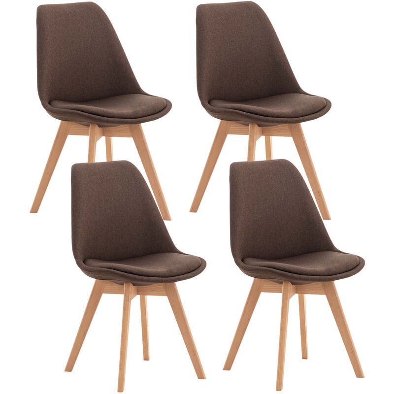 

Set De 4 Sillas De Comedor Linares Marrón Tela