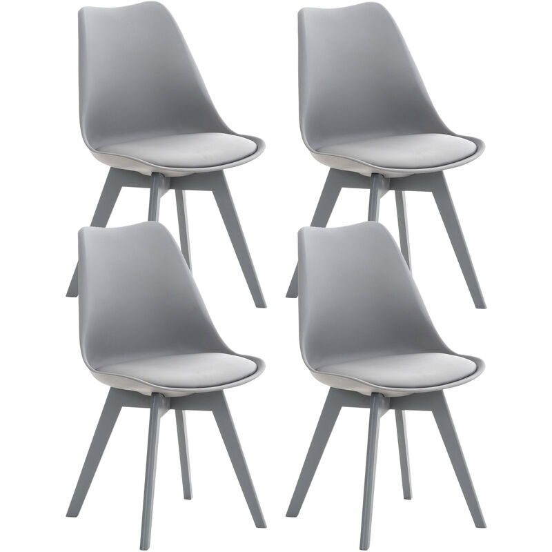 

CLP - Set De 4 Sillas De Comedor Linares Gris/Gris Plástico