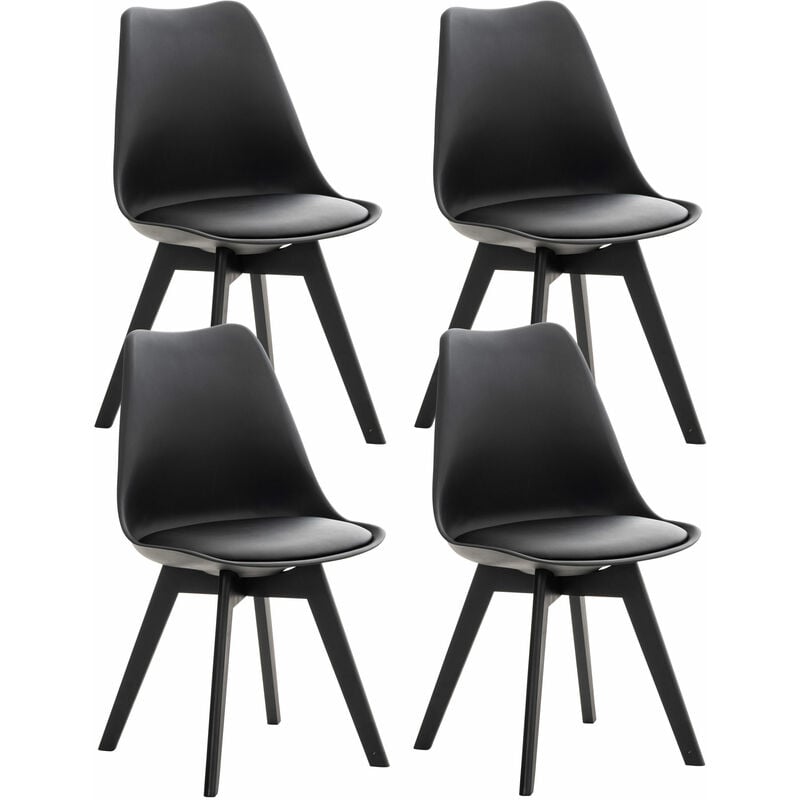 

Set De 4 Sillas De Comedor Linares Negro/Negro Plástico