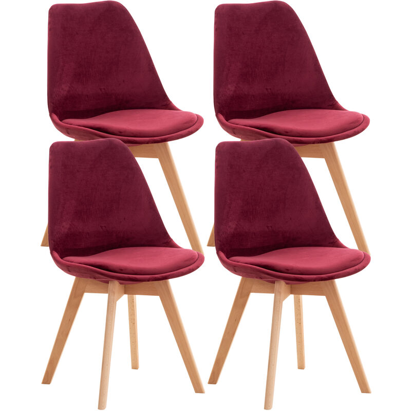 

Set De 4 Sillas De Comedor Linares Burdeos Terciopelo