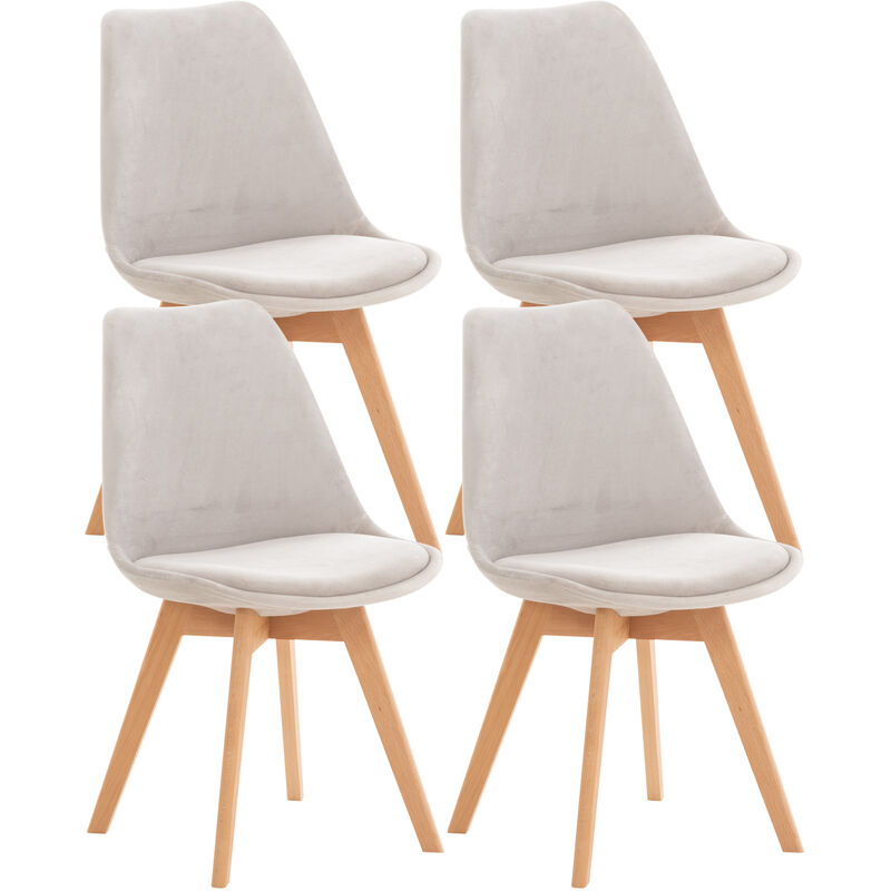 

Set De 4 Sillas De Comedor Linares Gris claro Terciopelo