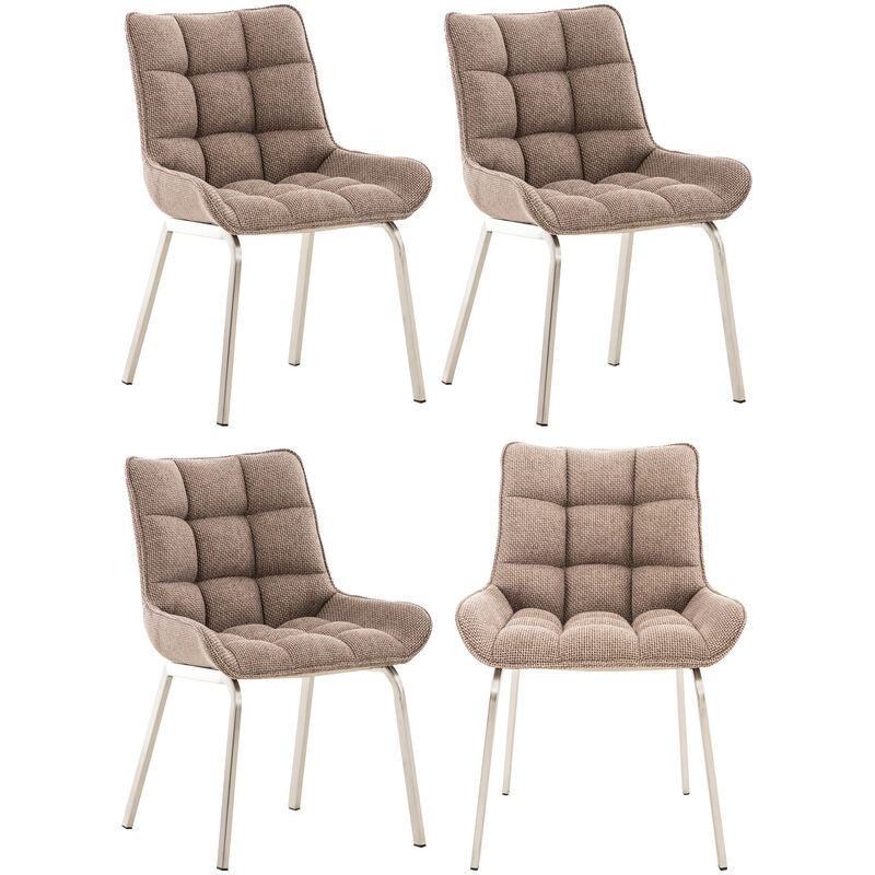 

CLP - Set De 4 Sillas De Comedor Saranda Marrón tierra Acero inoxidable