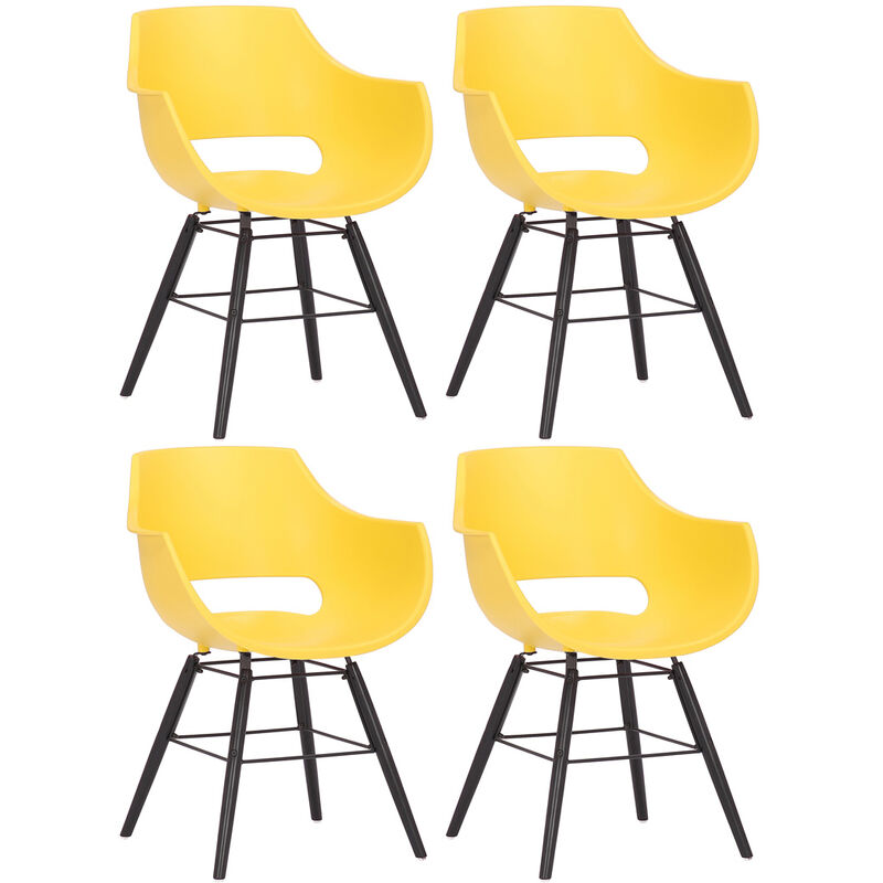 

Set de 4 sillas de salón skien amarillo,negro Rogal